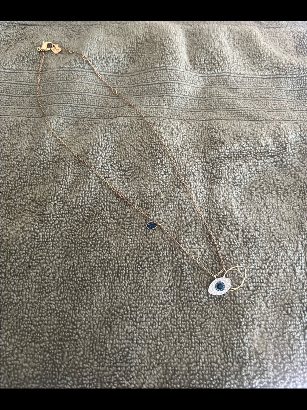Gold-Tone Necklace with Blue Evil Eye Pendant